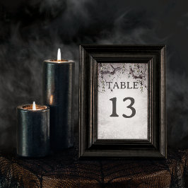 Numeração De Mesa Casamento de Halloween Rustic Black & Burgundy