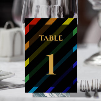 Numeração De Mesa Casamento de Homens Gays Elegante Arco-Íris