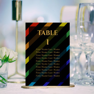 Numeração De Mesa Casamento de Homens Gays Elegante Nome Arco-Íris