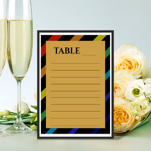 Numeração De Mesa Casamento de Homens Gays Nome Arco-Íris Elegante