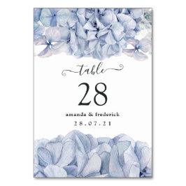 Numeração De Mesa Casamento de Hortênsias Azuis