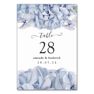 Numeração De Mesa Casamento de Hydrangeas Azul