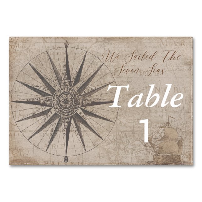 Numeração De Mesa Casamento de Iate Oceânico Náutico (Frente)