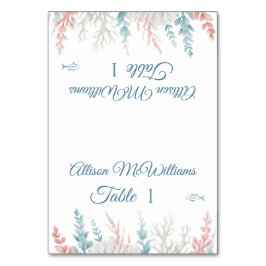 Numeração De Mesa Casamento De Ícones De Peixes De Recife De Pastel 