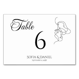 Numeração De Mesa Casamento de ilustração de Casal de Arte de Linha 