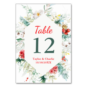 Numeração De Mesa Casamento de Inverno com Flora Elegante