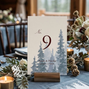 Numeração De Mesa Casamento de Inverno com Natureza Mal-humorada