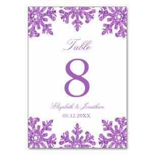 Numeração De Mesa Casamento de Inverno do Floco de Neve Roxo