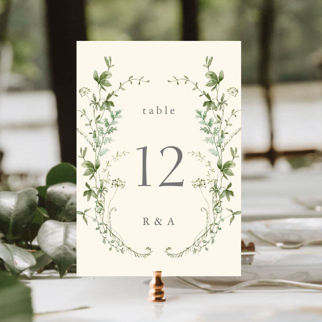 Numeração De Mesa Casamento de Ivory Elegant Watercolor (Criador carregado)