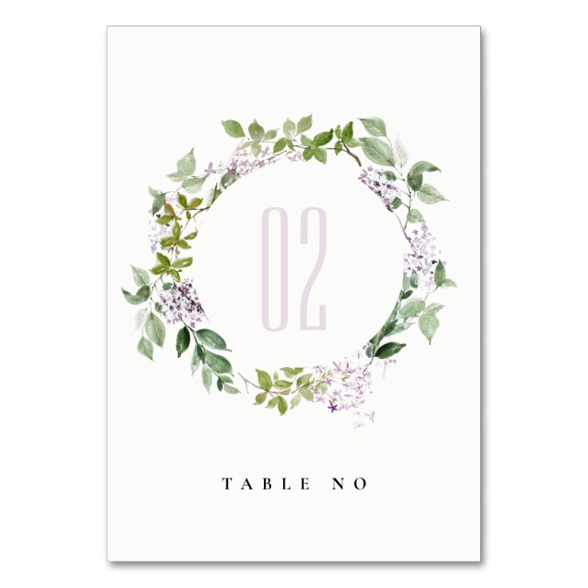 Numeração De Mesa Casamento de Jardim de Algodão Floral Lilac (Frente)