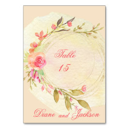 Numeração De Mesa Casamento de Jardim de Aquarela