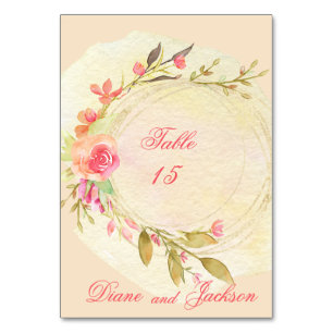 Numeração De Mesa Casamento de Jardim de Aquarela
