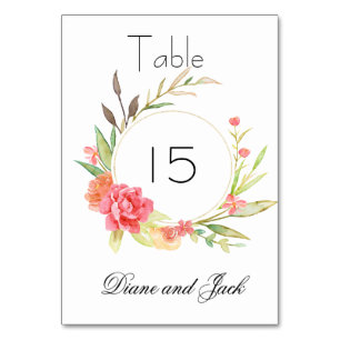 Numeração De Mesa Casamento de Jardim de Aquarela
