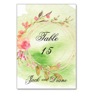 Numeração De Mesa Casamento de Jardim de Aquarela