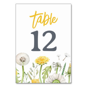 Numeração De Mesa Casamento de Jardim de Dandelion de Flores Selvage