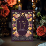Numeração De Mesa Casamento de Jardim Encantado com Fantasia Roxa<br><div class="desc">Celebrar com esta design de Casamento de Jardim Encantado Fantasia. Essa design é perfeita para casais que buscam uma estética moderna e caprichosa. A design na parte de trás do convite NÃO é uma folha de ouro real. Os itens são impressos exatamente como aparecem na tela quando você adiciona ao...</div>