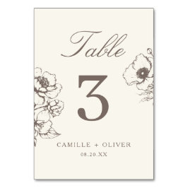 Numeração De Mesa Casamento de Jardim Floral, desenhado à mão, Elega