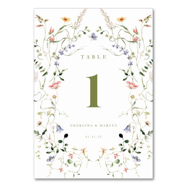 Numeração De Mesa Casamento de Jardim Pequeno (Frente)