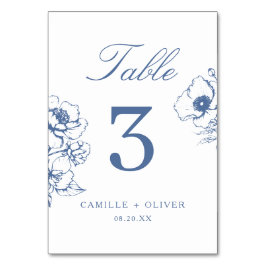 Numeração De Mesa Casamento de Jardinagem Floral de Vintage Blue