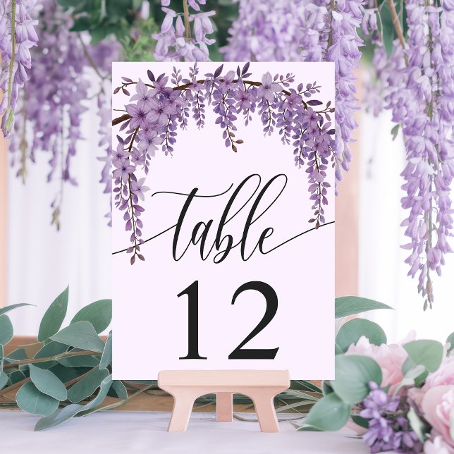Numeração De Mesa Casamento de Jardins Florais Arch Wisteria Branch (Criador carregado)