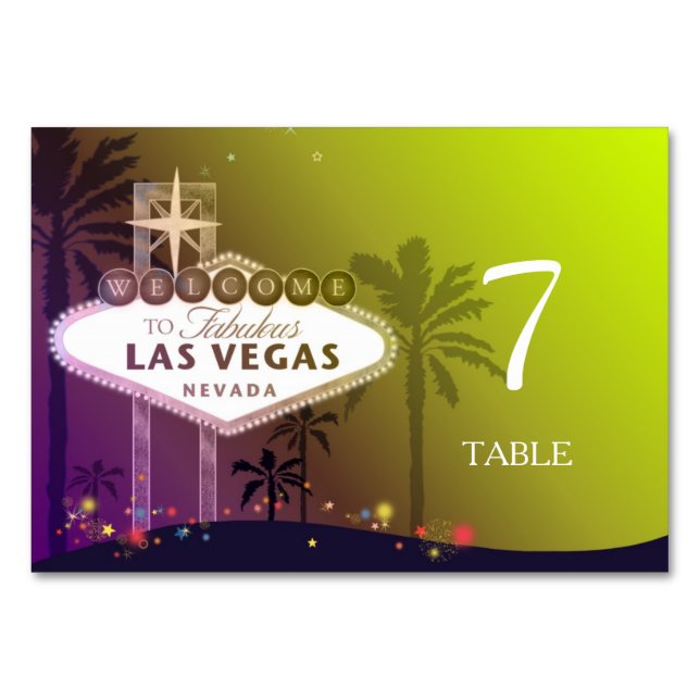 Numeração De Mesa Casamento de Las Vegas (Frente)