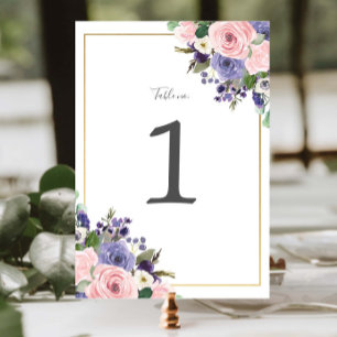Numeração De Mesa Casamento de Lavanda Roxo-Verde