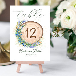 Numeração De Mesa Casamento de Lavandas de Amoras Azul no Círculo de