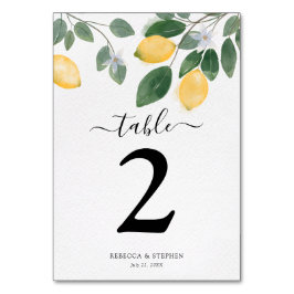 Numeração De Mesa Casamento de Lemon de Chic Watercolor