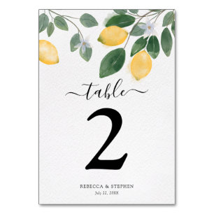 Numeração De Mesa Casamento de Lemon de Chic Watercolor