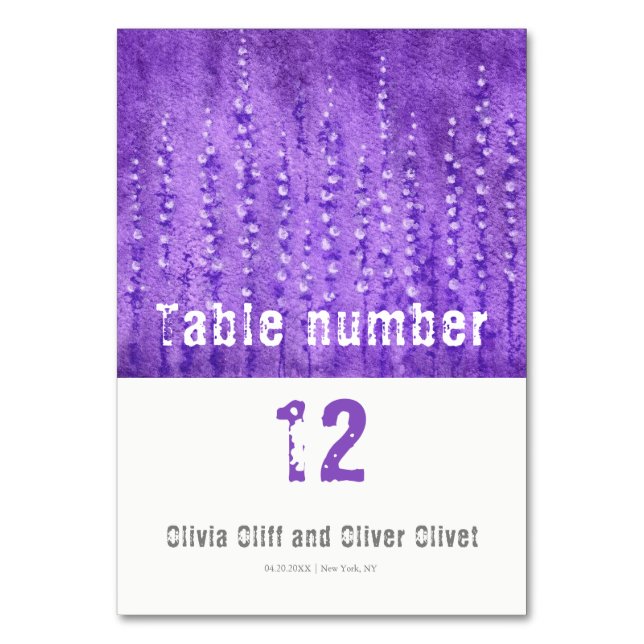 Numeração De Mesa Casamento de Lilac Lupines (Frente)