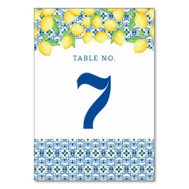 Numeração De Mesa Casamento de Limão com Limão com Azulejo do Medite