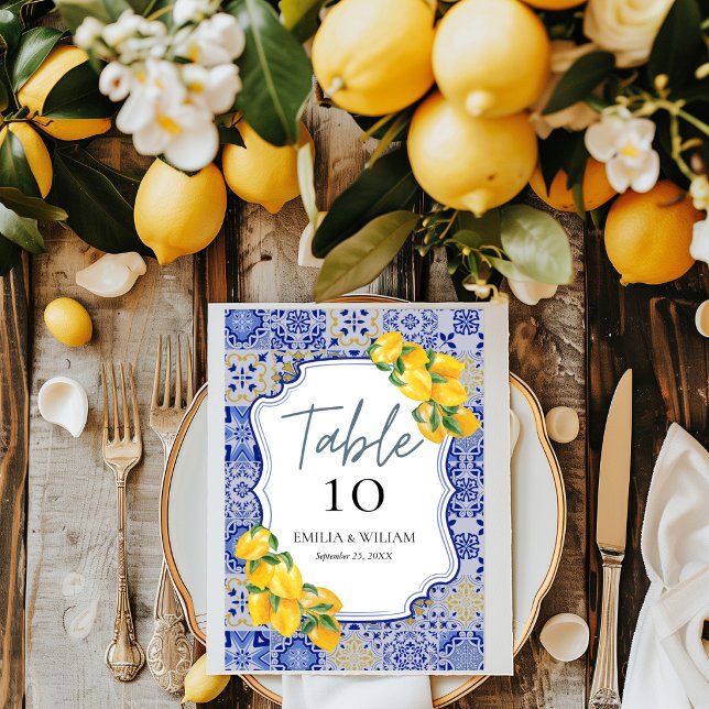 Numeração De Mesa Casamento de Limão Mediterrâneo (Criador carregado)