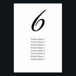 Numeração De Mesa Casamento de Lista de Convidados Simples Preto<br><div class="desc">Número da Tabela de Casamento da Lista de Convidados Simples Preta</div>