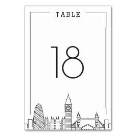 Numeração De Mesa Casamento de Londres | Número do quadro
