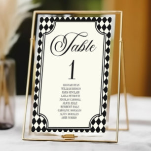 Numeração De Mesa Casamento de Luxo Antigo Preto Marfim Vintage