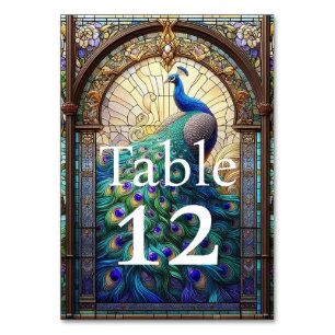 Numeração De Mesa Casamento de Luxo: Números de Mesa com Pavão