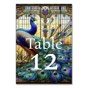 Numeração De Mesa Casamento de Luxo: Números de Mesa com Pavão