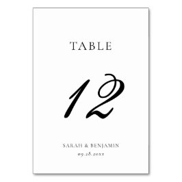 Numeração De Mesa Casamento de luxo preto e branco para caligrafia e