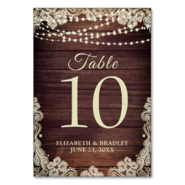 Numeração De Mesa Casamento de Luzes de Corda de Marinha de Madeira 