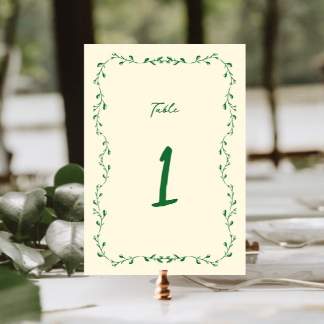 Numeração De Mesa Casamento de Manuscrito Verde (Criador carregado)