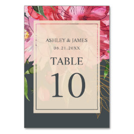 Numeração De Mesa Casamento de marfim botânico branco-rosa