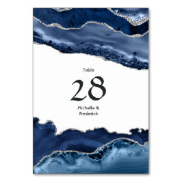 Numeração De Mesa Casamento de marinho e Prata Agate