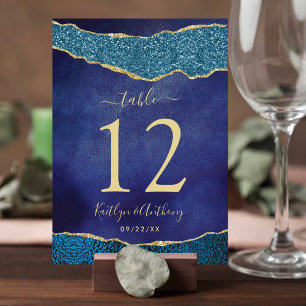 Numeração De Mesa Casamento de Marinhos Azuis e Águas Douradas