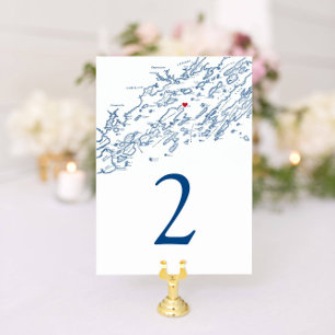 Numeração De Mesa Casamento de Marinhos Elegante do Mapa da Ilha de