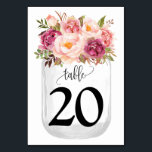 Numeração De Mesa Casamento de Mason Jar Country Flores Rosa<br><div class="desc">Mason Jar com design floral cor-de-água rosa. Estilo bócio romântico. Você precisa criar cada número de tabela separadamente. 1. Adicione o número da tabela ao design. 2. Adicione ao seu carrinho. 3. Repita para cada número de tabela de que você precisa. Para alterações adicionais (cor da fonte, estilo da fonte,...</div>