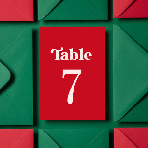 Numeração De Mesa Casamento de Mesa 7, Vermelha e Rosa, Retro Minima