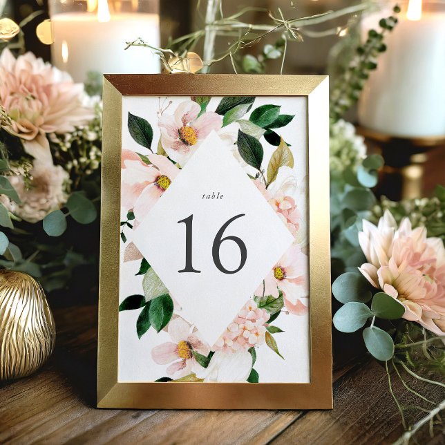 Numeração De Mesa Casamento de Moldura Floral Beijo de Primavera (Criador carregado)