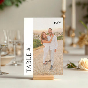 Numeração De Mesa Casamento de Monograma de Foto Simples