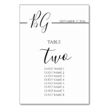 Casamento de Monograma Minimalista Preto e Branco