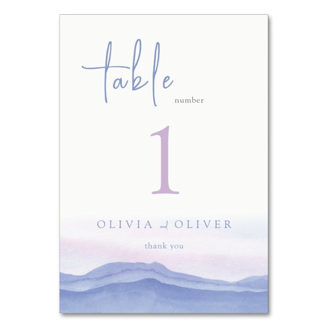 Numeração De Mesa Casamento de Montanhas Roxas (Frente)
